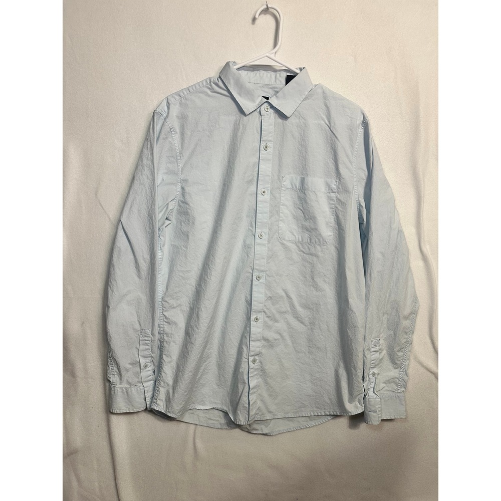 Armani Exchange Mens Regular Fit‎ Cotton Button Down Shirt Light Blue Large L